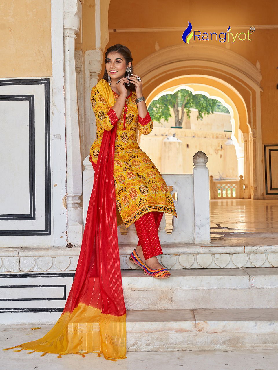 Rangjyot Rangrasiya 1 Fancy Printed Ethnic Wear Rayon Latest Kurti Bottom With Dupatta Collection